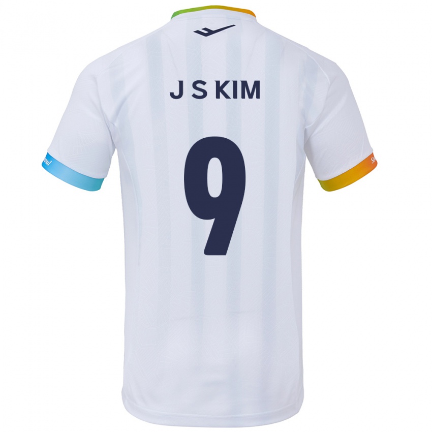 Criança Camisola Shin-Jin Kim #9 Branco Azul Alternativa 2024/25 Camisa Brasil