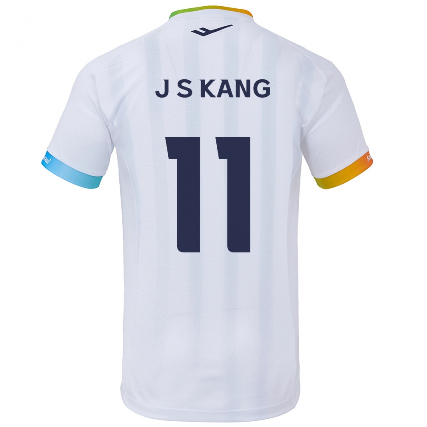 Criança Camisola Seong-Jin Kang #11 Branco Azul Alternativa 2024/25 Camisa Brasil