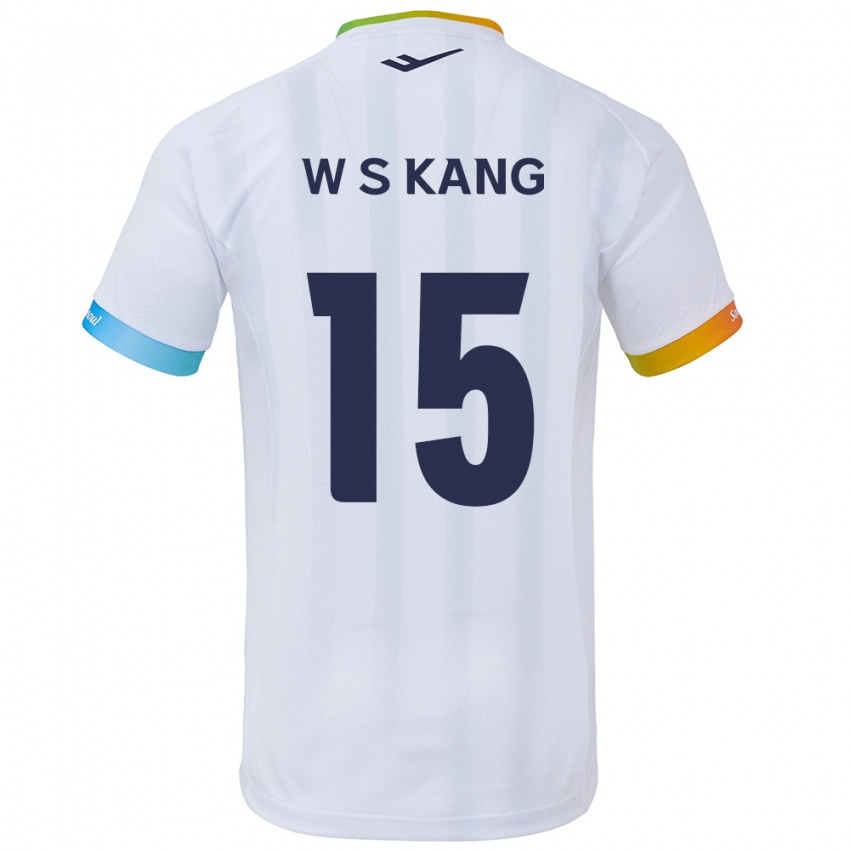 Criança Camisola Sang-Woo Kang #15 Branco Azul Alternativa 2024/25 Camisa Brasil