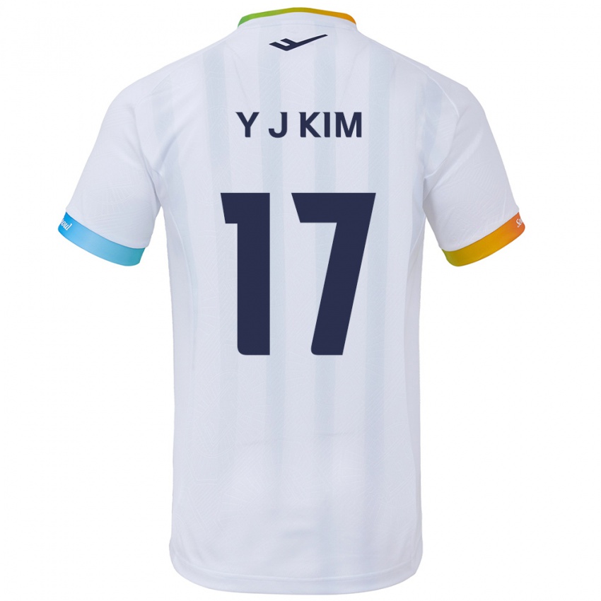 Criança Camisola Jin-Ya Kim #17 Branco Azul Alternativa 2024/25 Camisa Brasil