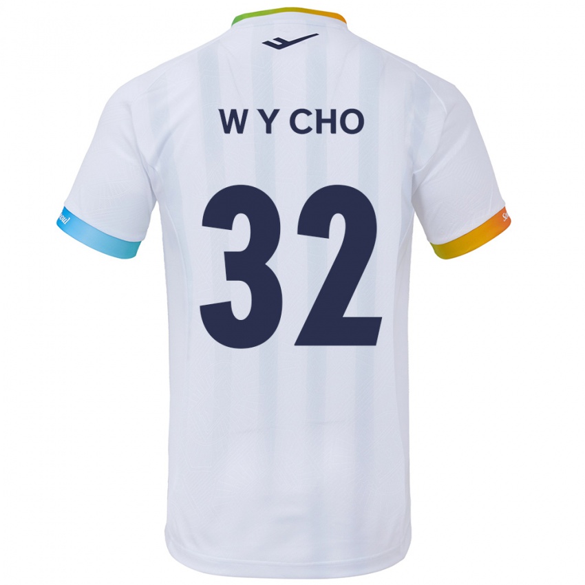 Criança Camisola Young-Wook Cho #32 Branco Azul Alternativa 2024/25 Camisa Brasil