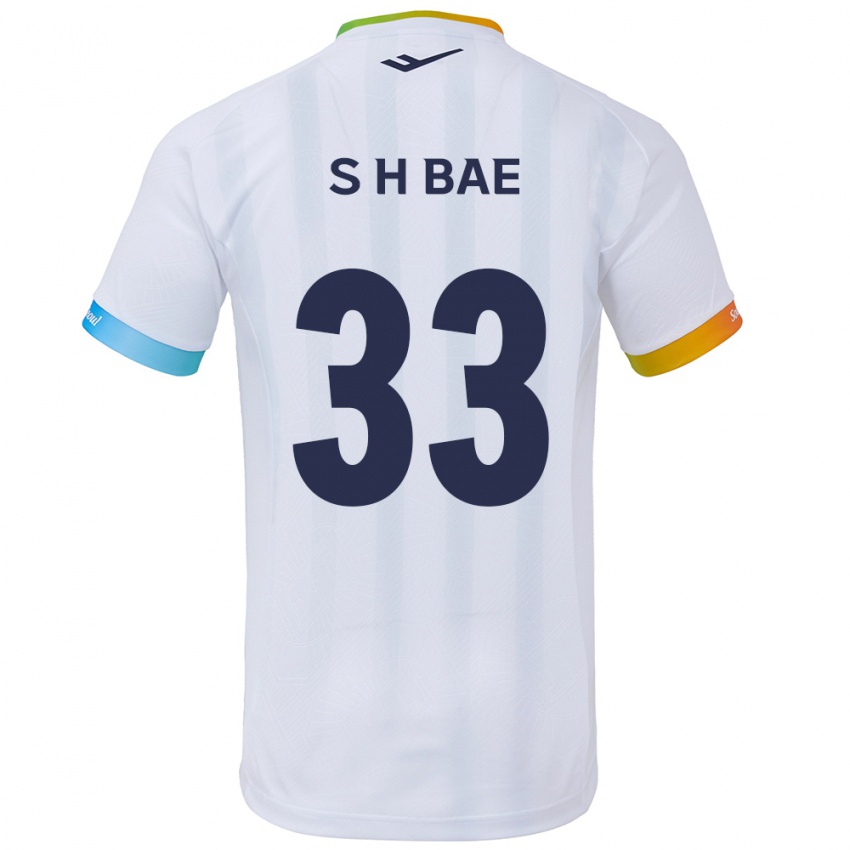 Criança Camisola Hyun-Seo Bae #33 Branco Azul Alternativa 2024/25 Camisa Brasil