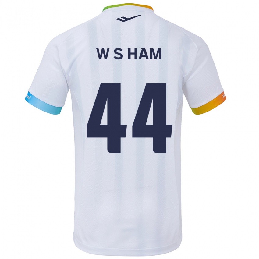 Criança Camisola Sun-Woo Ham #44 Branco Azul Alternativa 2024/25 Camisa Brasil