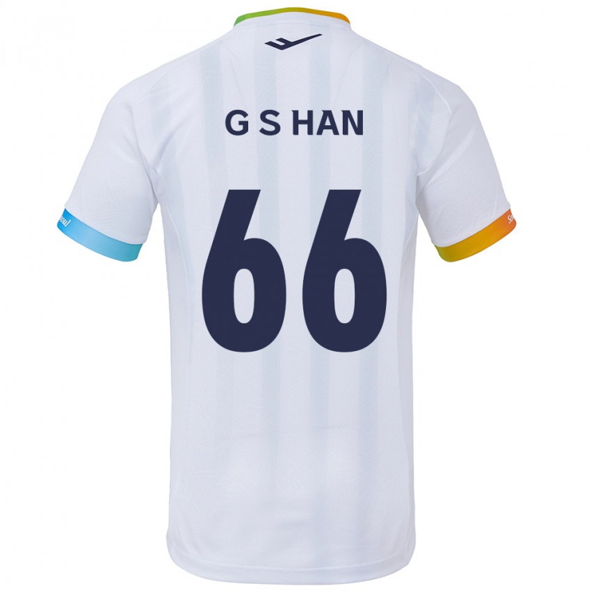 Criança Camisola Seung-Gyu Han #66 Branco Azul Alternativa 2024/25 Camisa Brasil