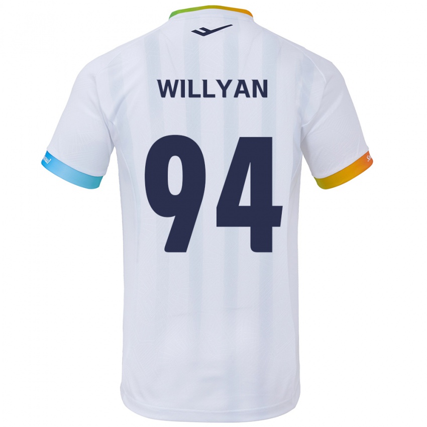 Criança Camisola Willyan #94 Branco Azul Alternativa 2024/25 Camisa Brasil