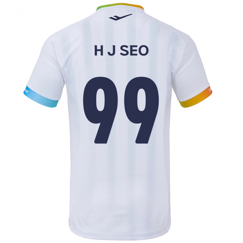 Criança Camisola Ju-Hwan Seo #99 Branco Azul Alternativa 2024/25 Camisa Brasil