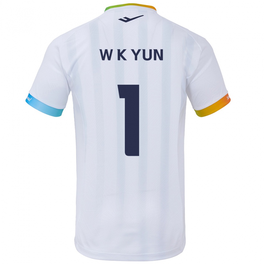 Criança Camisola Ki-Wook Yun #1 Branco Azul Alternativa 2024/25 Camisa Brasil