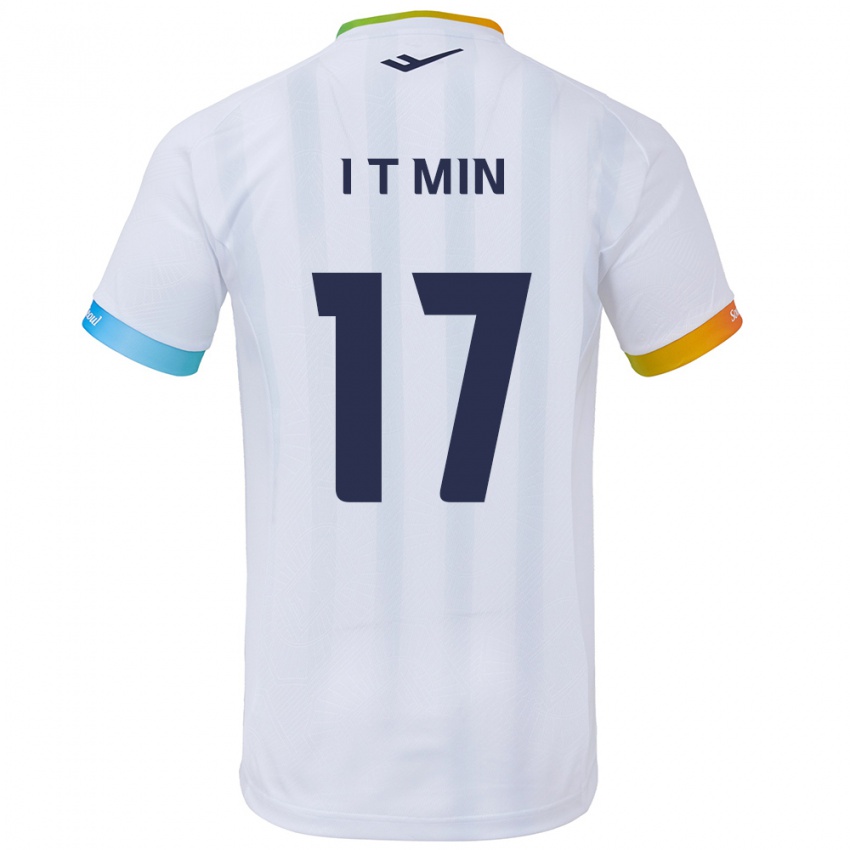 Criança Camisola Tae-In Min #17 Branco Azul Alternativa 2024/25 Camisa Brasil