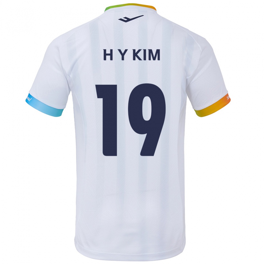 Criança Camisola Yong-Hyuk Kim #19 Branco Azul Alternativa 2024/25 Camisa Brasil