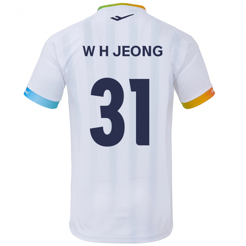 Criança Camisola Hyun-Woong Jeong #31 Branco Azul Alternativa 2024/25 Camisa Brasil