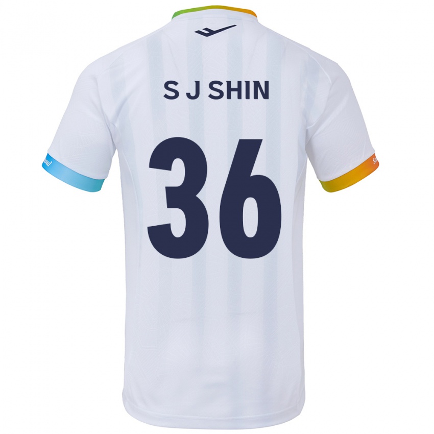 Criança Camisola Ji-Seop Shin #36 Branco Azul Alternativa 2024/25 Camisa Brasil