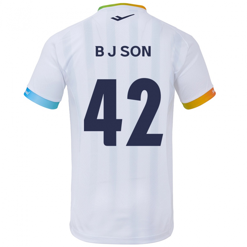 Criança Camisola Jeong-Beom Son #42 Branco Azul Alternativa 2024/25 Camisa Brasil