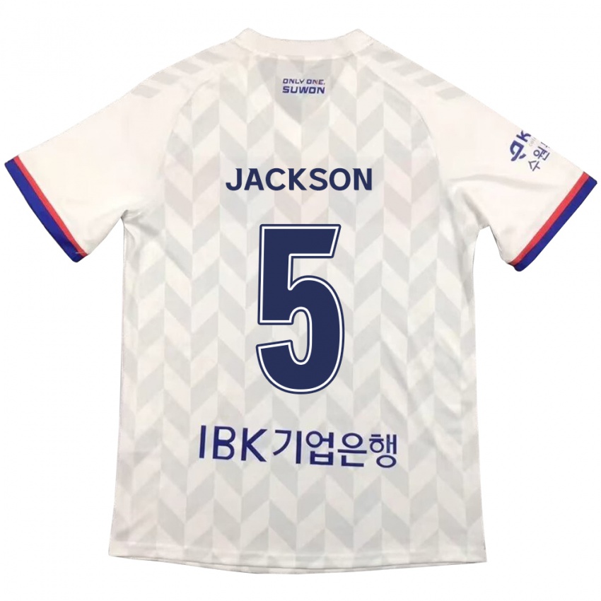 Criança Camisola Lachlan Jackson #5 Branco Azul Alternativa 2024/25 Camisa Brasil