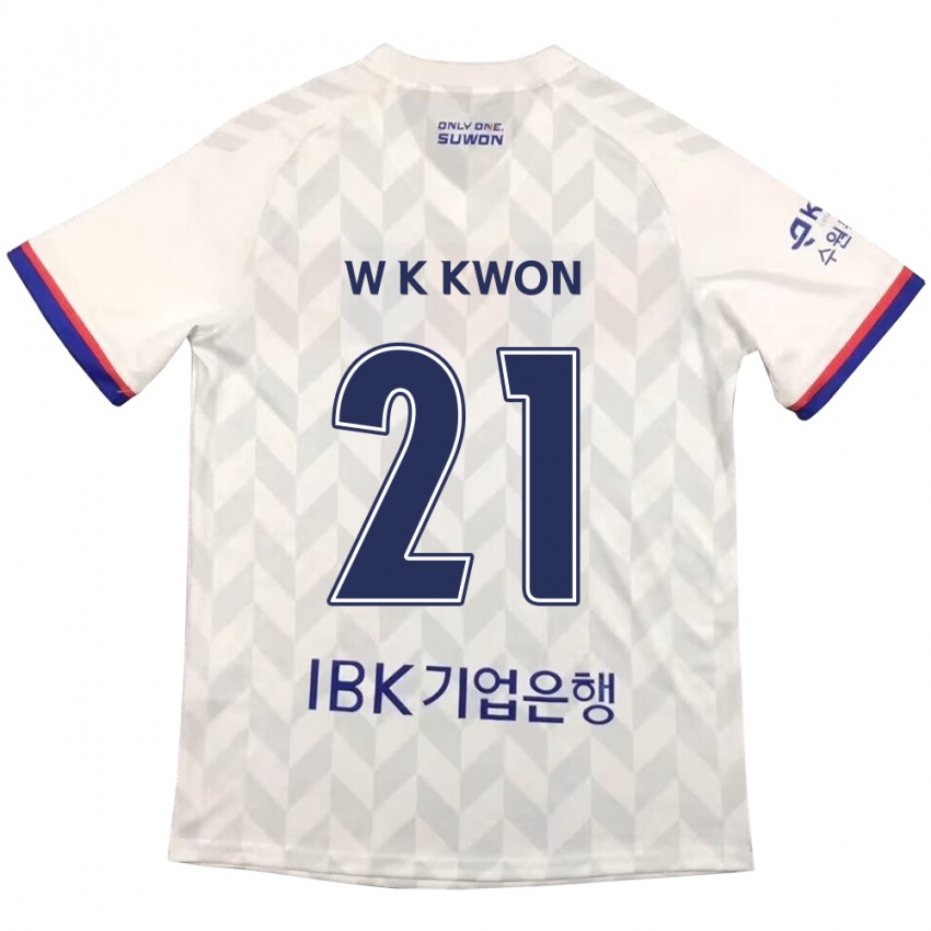 Criança Camisola Kyung-Won Kwon #21 Branco Azul Alternativa 2024/25 Camisa Brasil