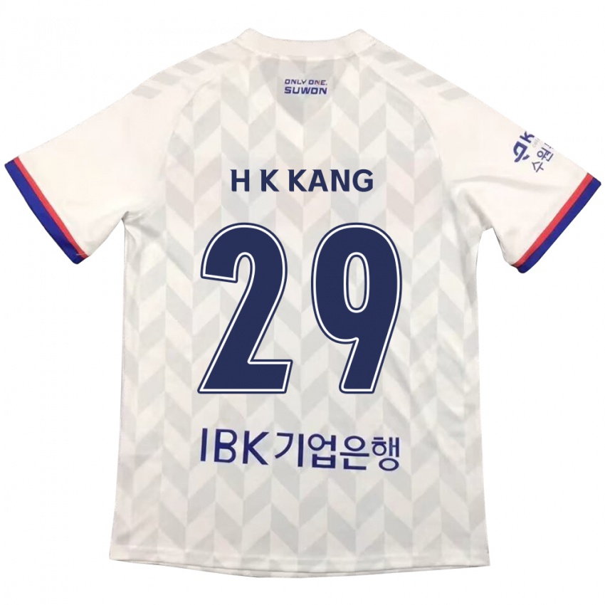 Criança Camisola Kyo-Hun Kang #29 Branco Azul Alternativa 2024/25 Camisa Brasil