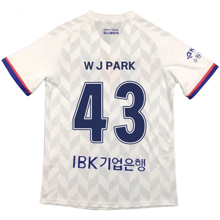 Criança Camisola Jin-Woo Park #43 Branco Azul Alternativa 2024/25 Camisa Brasil