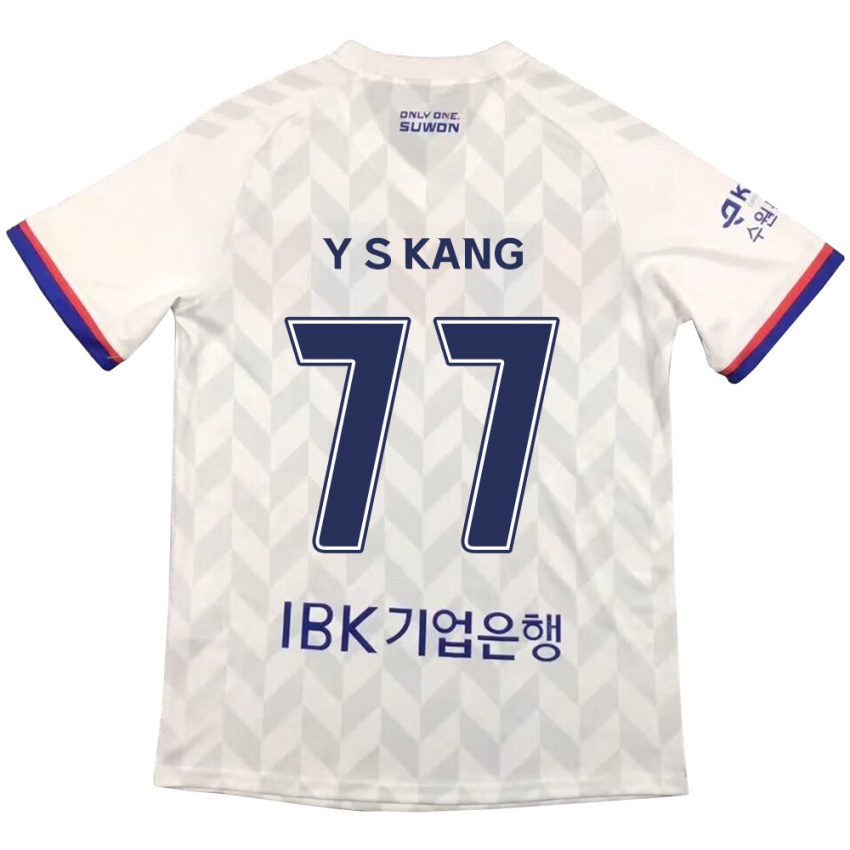 Criança Camisola Sang-Yun Kang #77 Branco Azul Alternativa 2024/25 Camisa Brasil