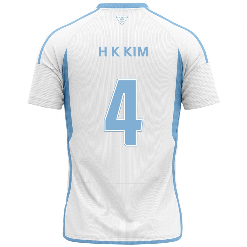 Criança Camisola Kee-Hee Kim #4 Branco Azul Alternativa 2024/25 Camisa Brasil