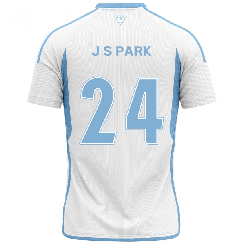 Criança Camisola Sang-Jun Park #24 Branco Azul Alternativa 2024/25 Camisa Brasil