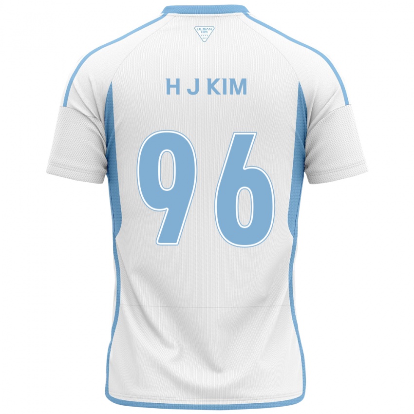 Criança Camisola Ji-Hyun Kim #96 Branco Azul Alternativa 2024/25 Camisa Brasil