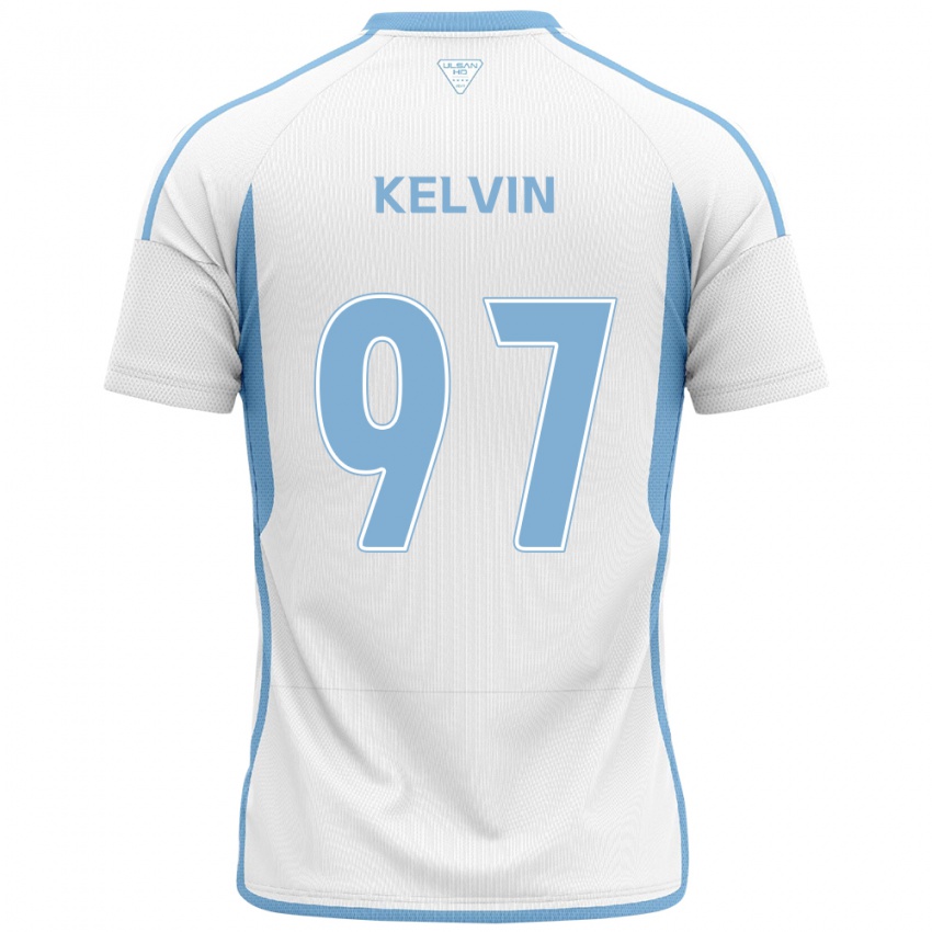 Criança Camisola Kelvin #97 Branco Azul Alternativa 2024/25 Camisa Brasil