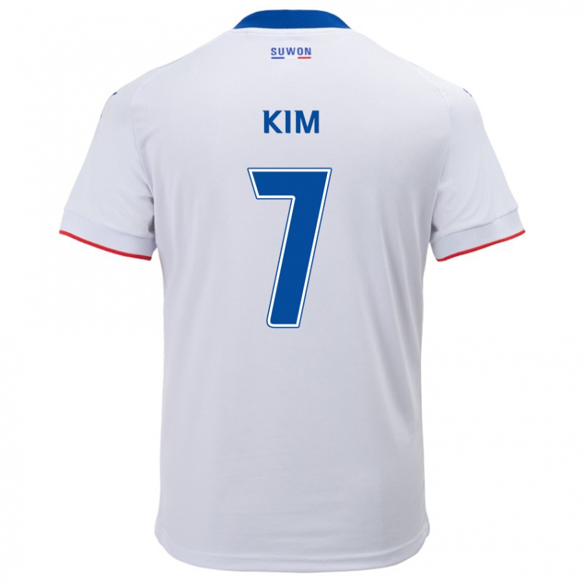 Criança Camisola Hyun Kim #7 Branco Azul Alternativa 2024/25 Camisa Brasil