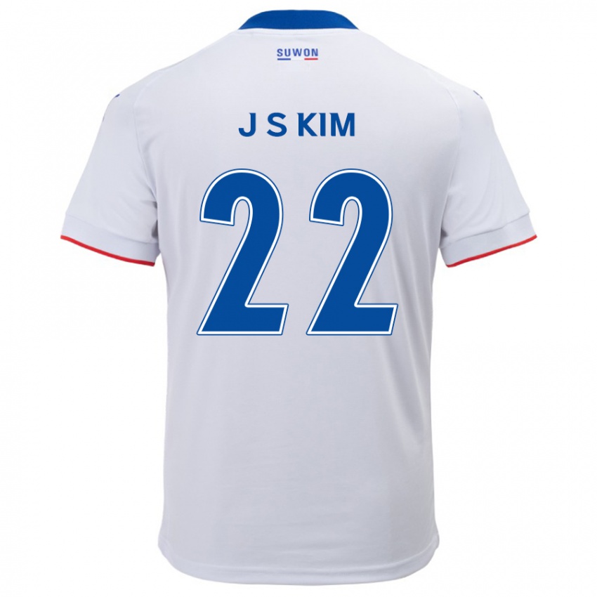 Criança Camisola Sang-Jun Kim #22 Branco Azul Alternativa 2024/25 Camisa Brasil