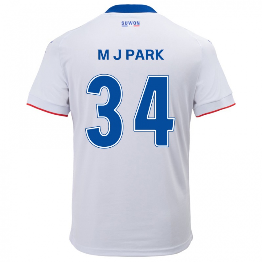 Criança Camisola Ji-Min Park #34 Branco Azul Alternativa 2024/25 Camisa Brasil