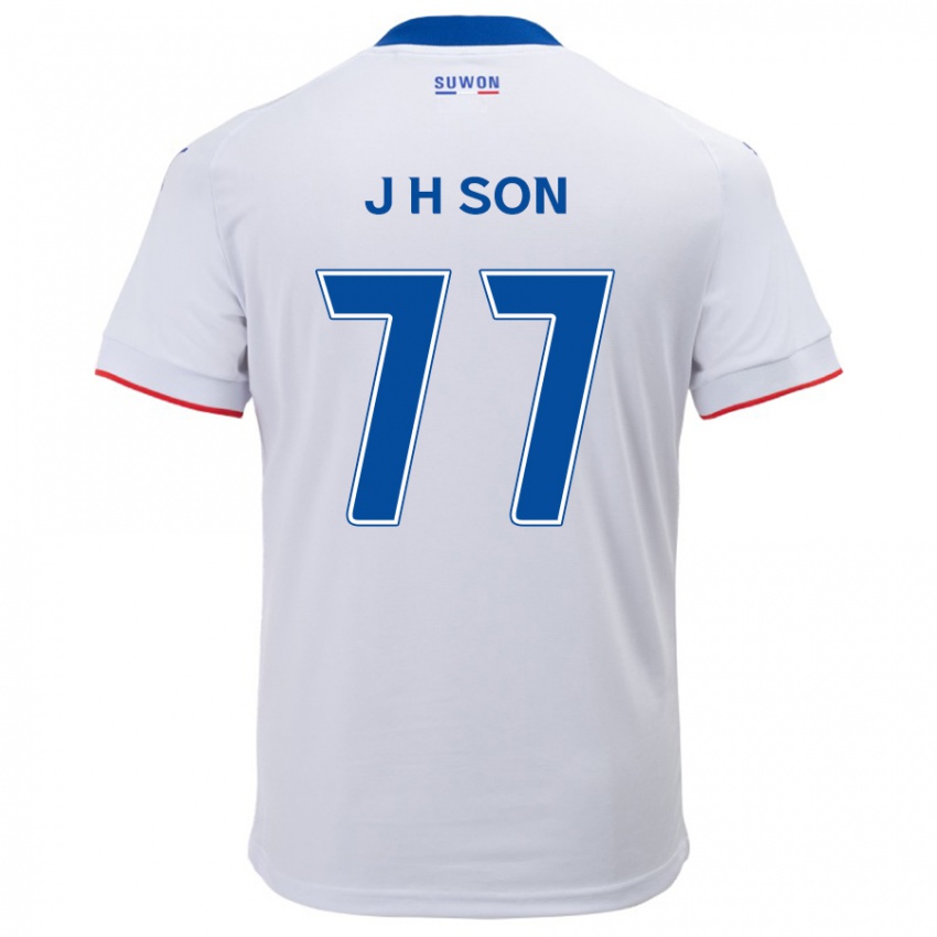 Criança Camisola Ho-Jun Son #77 Branco Azul Alternativa 2024/25 Camisa Brasil