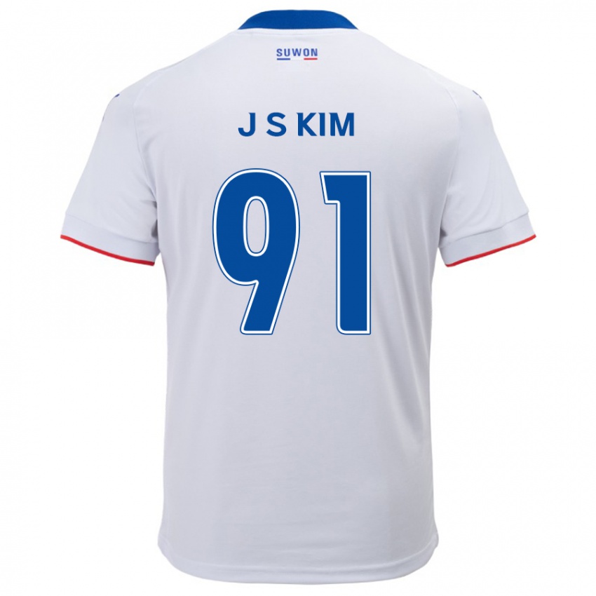 Criança Camisola Seong-Ju Kim #91 Branco Azul Alternativa 2024/25 Camisa Brasil