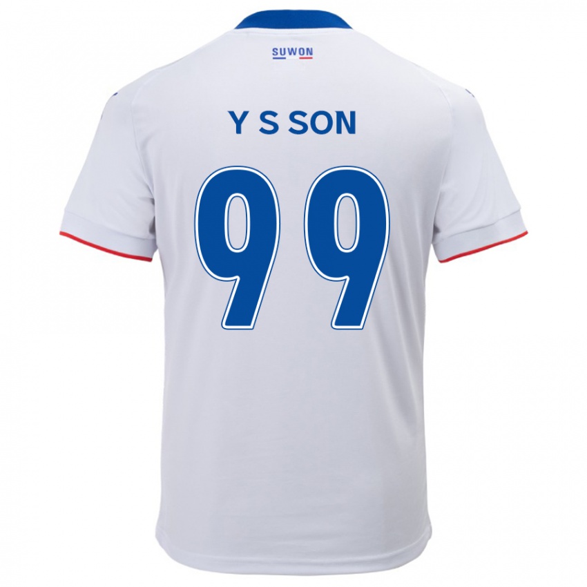 Criança Camisola Suk-Yong Son #99 Branco Azul Alternativa 2024/25 Camisa Brasil