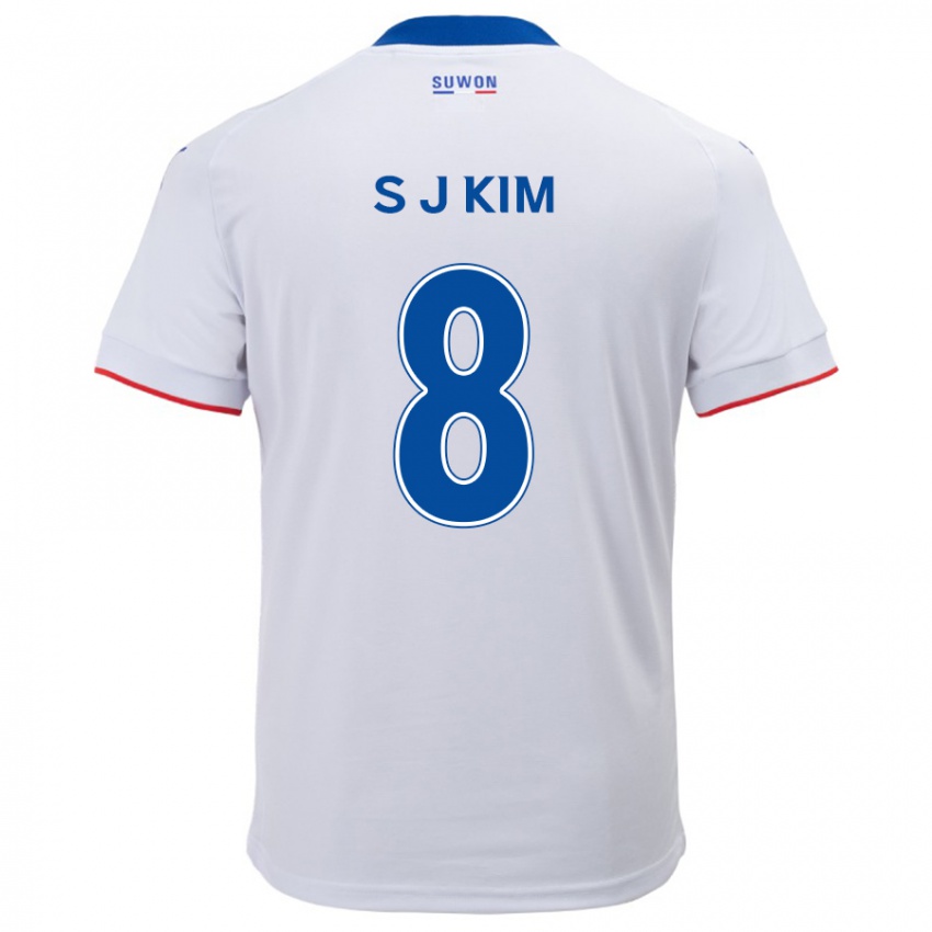 Criança Camisola Ji-Sung Kim #8 Branco Azul Alternativa 2024/25 Camisa Brasil