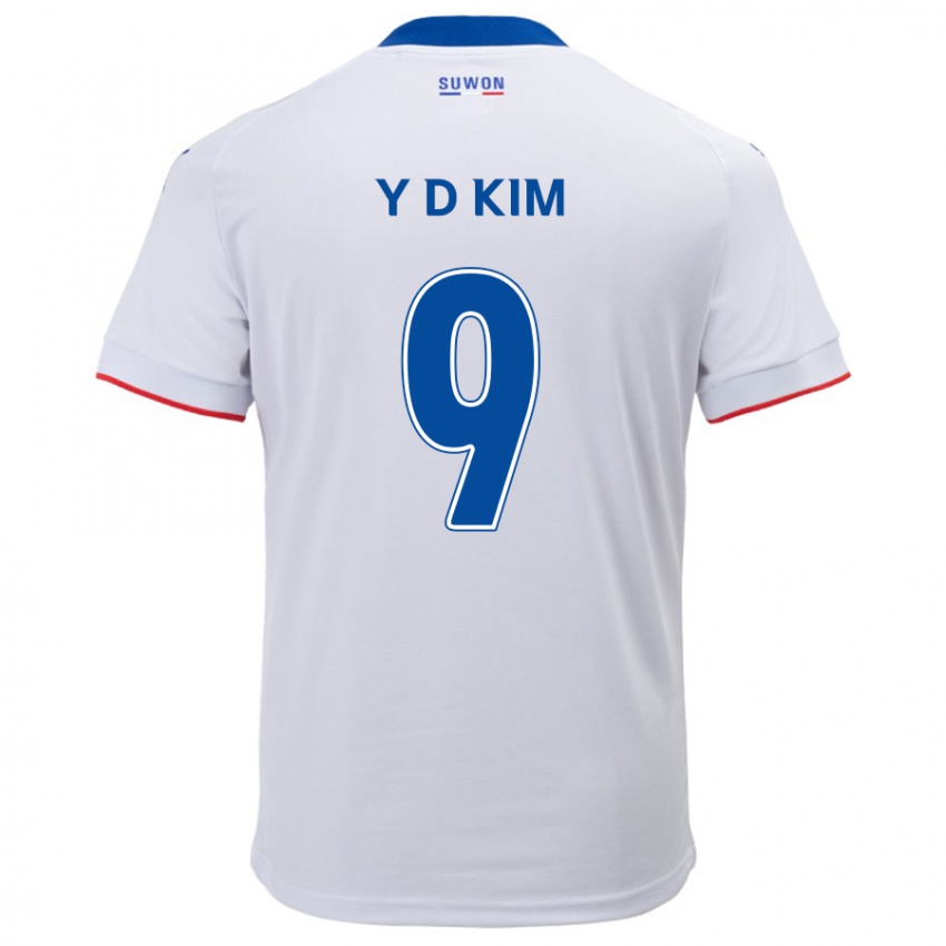 Criança Camisola Dong-Yeon Kim #9 Branco Azul Alternativa 2024/25 Camisa Brasil