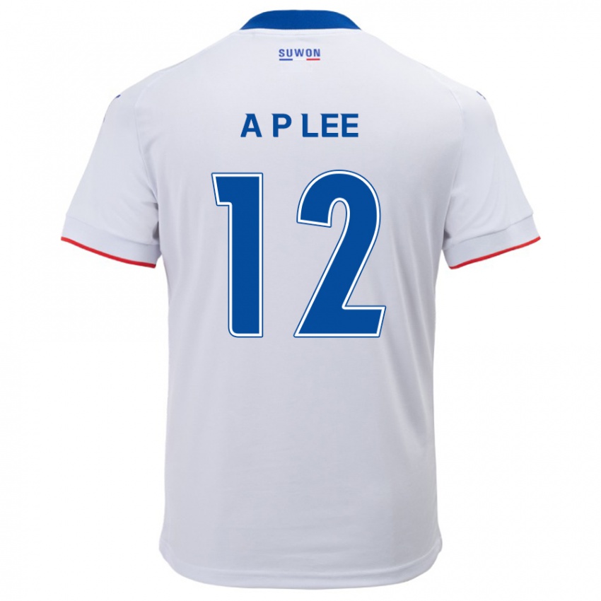 Criança Camisola Pyeong-An Lee #12 Branco Azul Alternativa 2024/25 Camisa Brasil