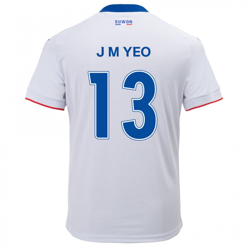 Criança Camisola Min-Jun Yeo #13 Branco Azul Alternativa 2024/25 Camisa Brasil