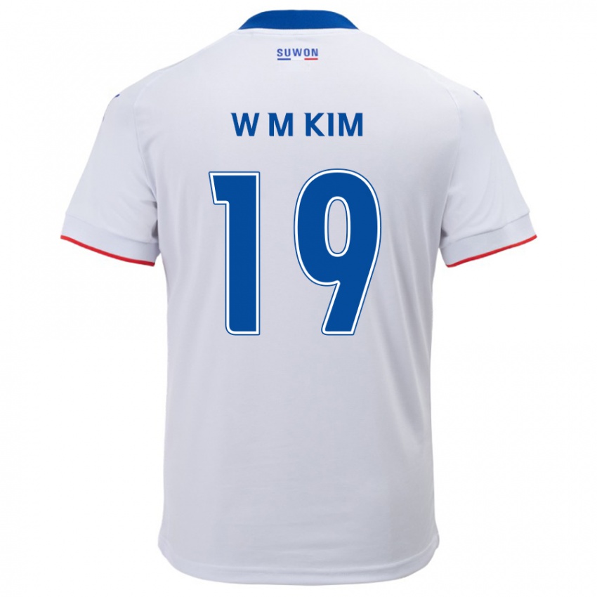 Criança Camisola Min-Woo Kim #19 Branco Azul Alternativa 2024/25 Camisa Brasil