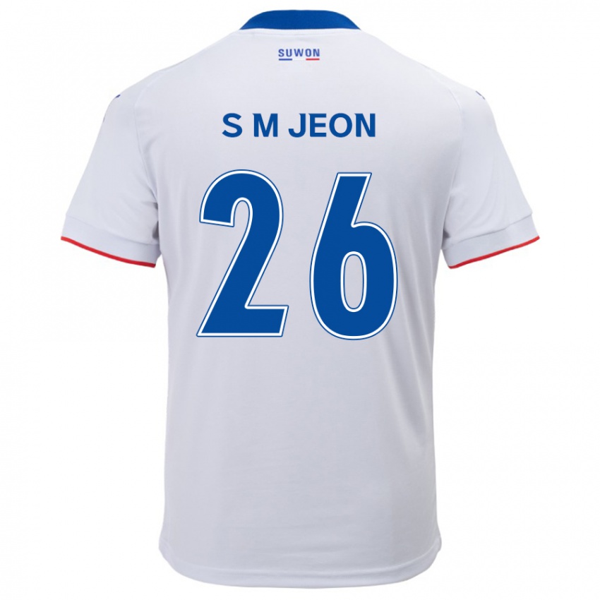 Criança Camisola Min-Seung Jeon #26 Branco Azul Alternativa 2024/25 Camisa Brasil