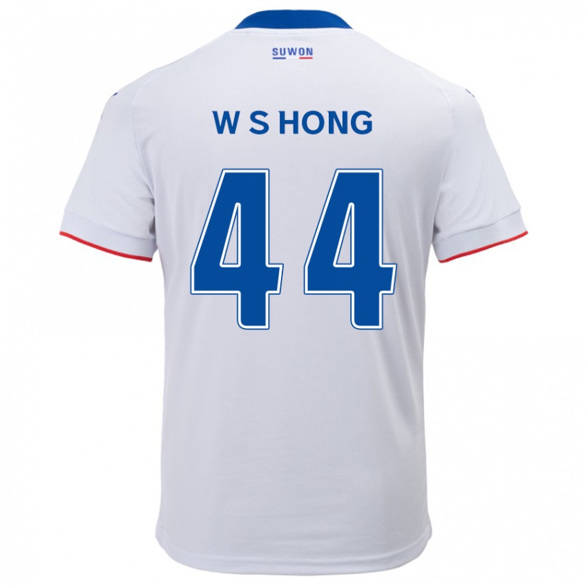 Criança Camisola Sang-Won Hong #44 Branco Azul Alternativa 2024/25 Camisa Brasil