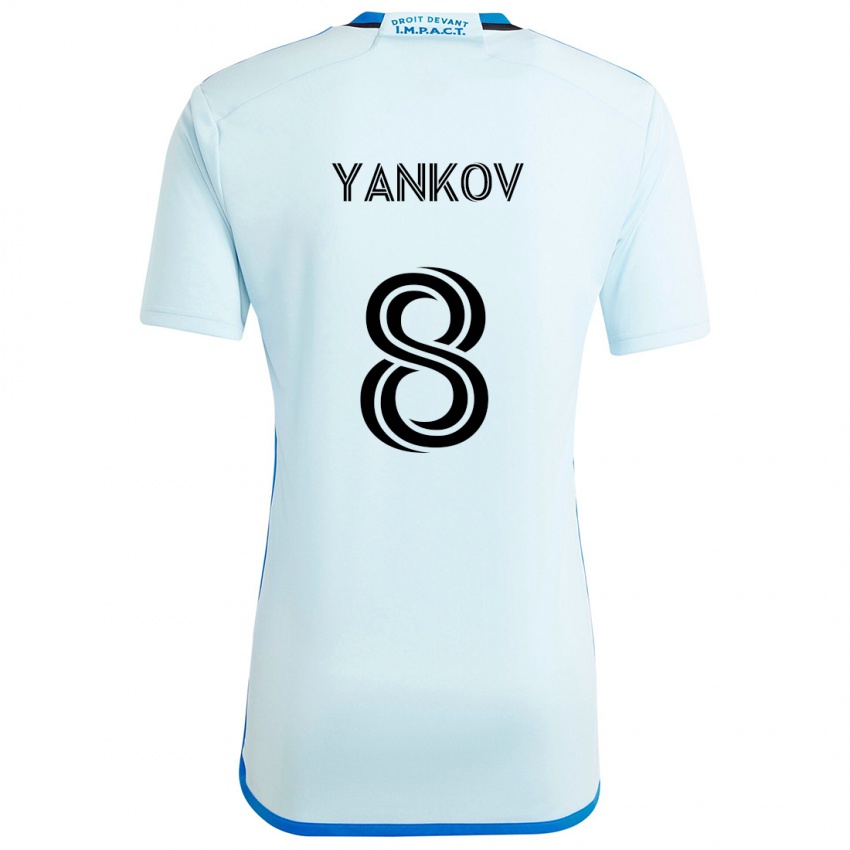 Criança Camisola Dominik Yankov #8 Gelo Azul Alternativa 2024/25 Camisa Brasil