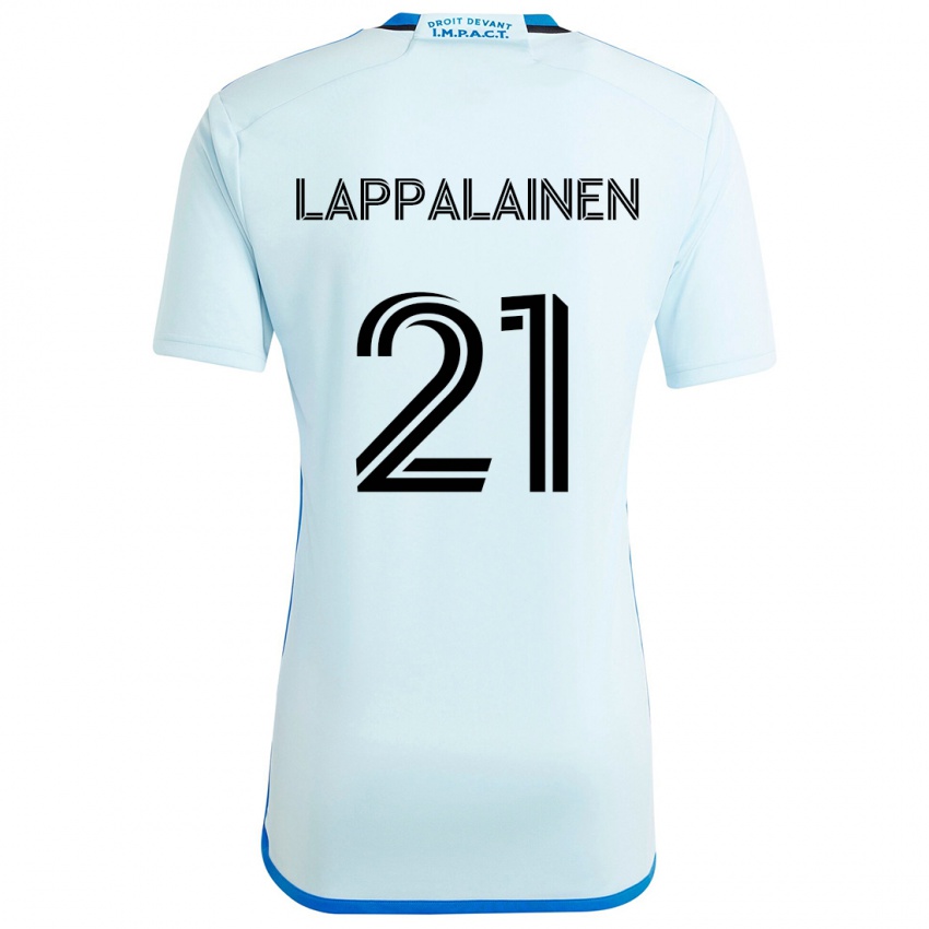 Criança Camisola Lassi Lappalainen #21 Gelo Azul Alternativa 2024/25 Camisa Brasil