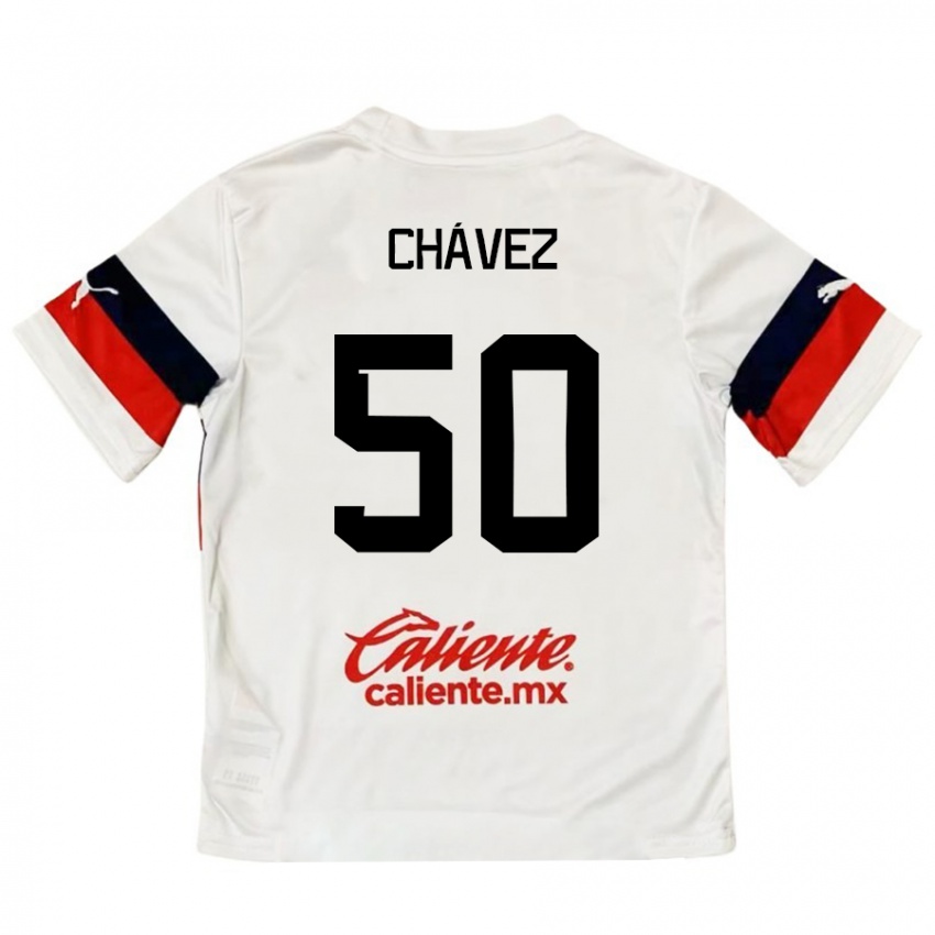 Criança Camisola Mateo Chávez #50 Branco Vermelho Alternativa 2024/25 Camisa Brasil