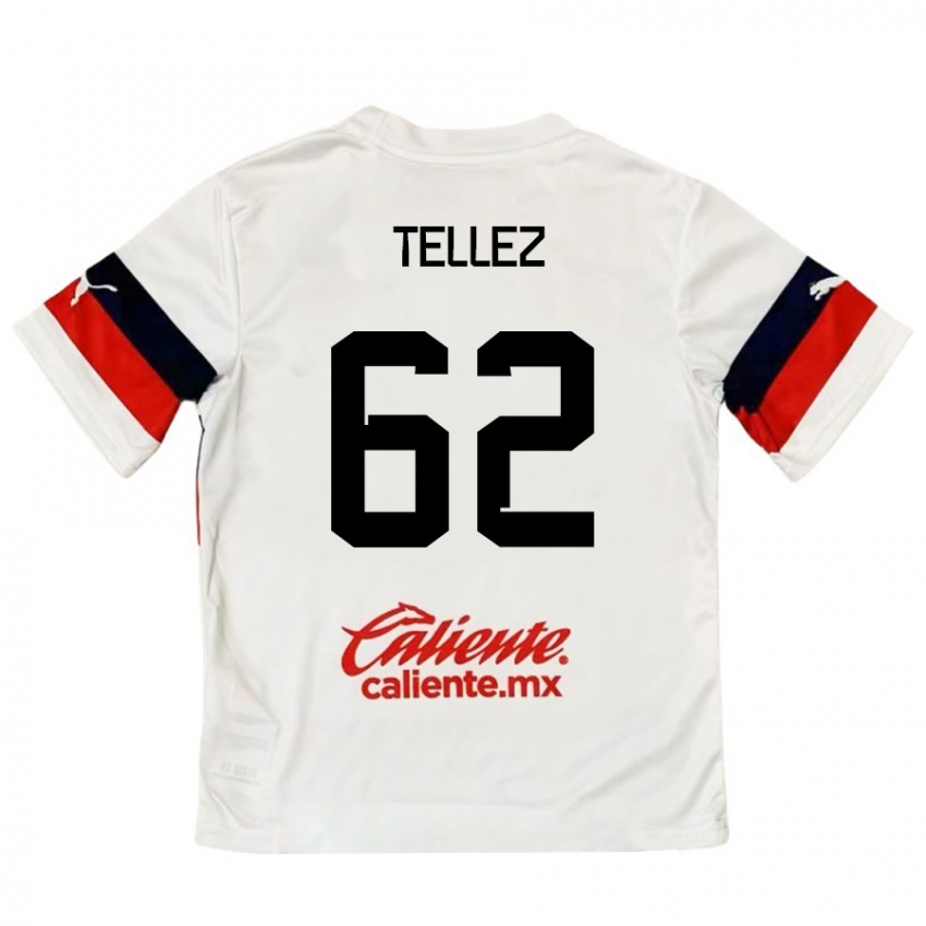 Criança Camisola Brandon Téllez #62 Branco Vermelho Alternativa 2024/25 Camisa Brasil