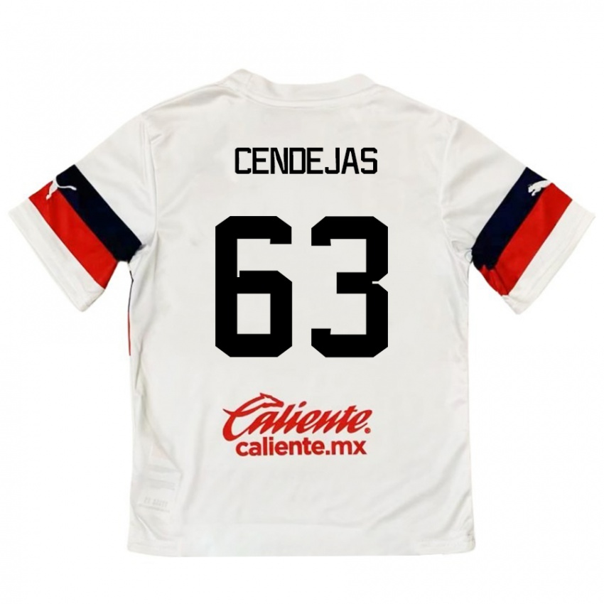 Criança Camisola Matías Cendejas #63 Branco Vermelho Alternativa 2024/25 Camisa Brasil