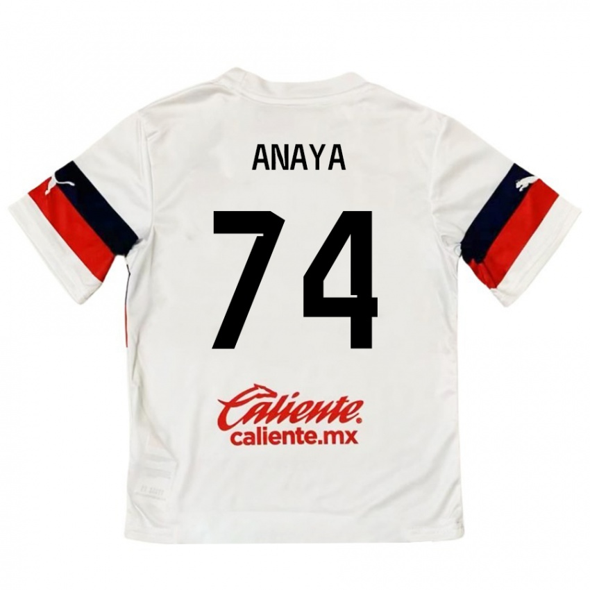 Criança Camisola Mario Anaya #74 Branco Vermelho Alternativa 2024/25 Camisa Brasil