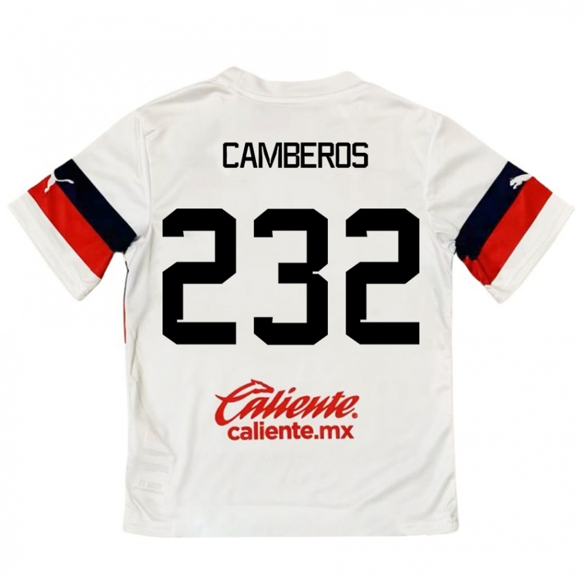 Criança Camisola Hugo Camberos #232 Branco Vermelho Alternativa 2024/25 Camisa Brasil