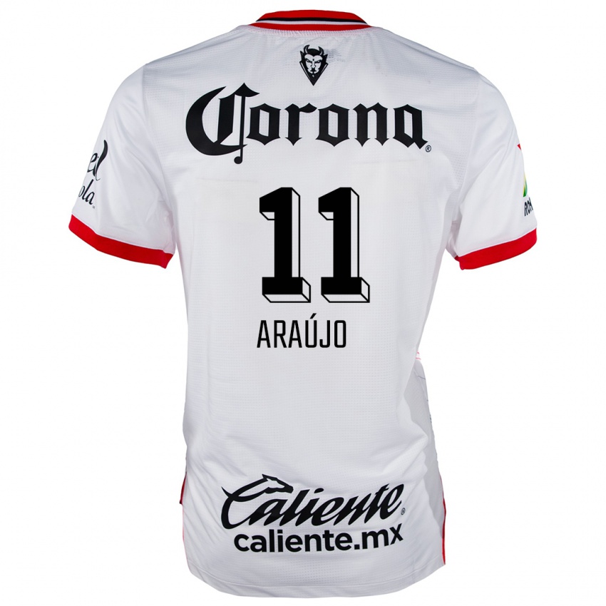 Criança Camisola Maximiliano Araújo #11 Branco Vermelho Alternativa 2024/25 Camisa Brasil