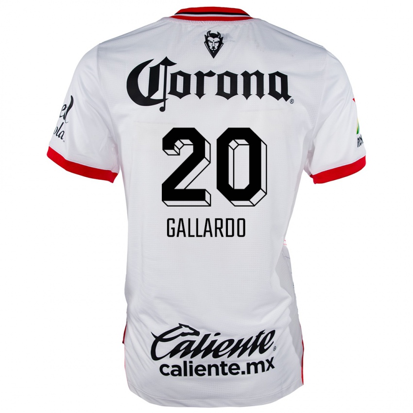 Criança Camisola Jesús Gallardo #20 Branco Vermelho Alternativa 2024/25 Camisa Brasil