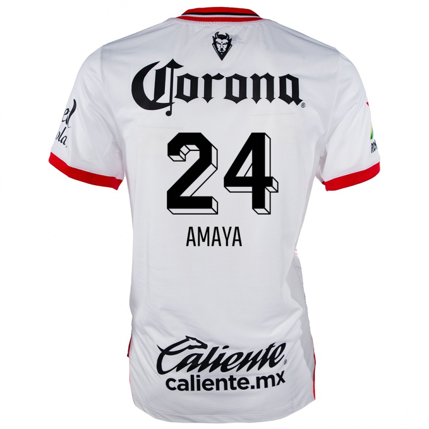 Criança Camisola Frankie Amaya #24 Branco Vermelho Alternativa 2024/25 Camisa Brasil