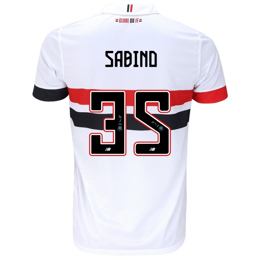 Homem Camisola Sabino #35 Branco Vermelho Preto Principal 2024/25 Camisa Brasil