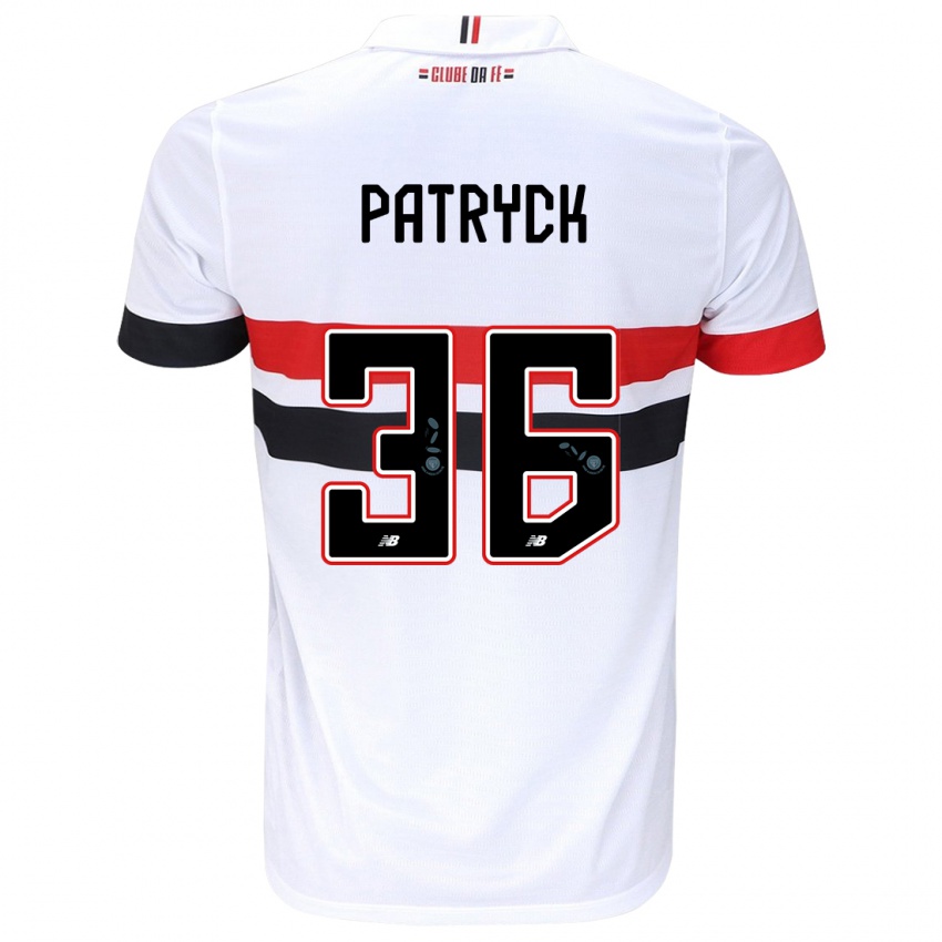 Homem Camisola Patryck #36 Branco Vermelho Preto Principal 2024/25 Camisa Brasil